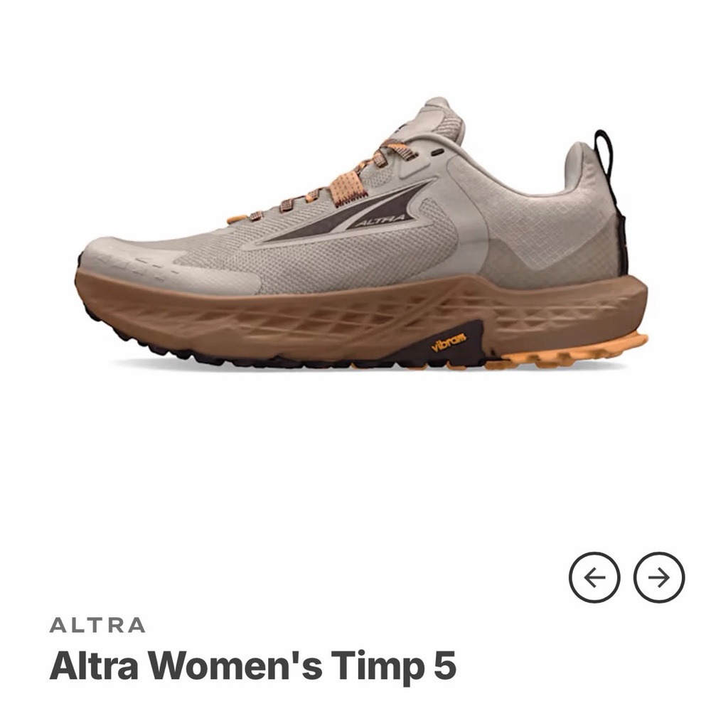 Altra Women's Timp 5 Trail Shoes - Light Gray and Brown